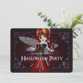 Little Devil Ladybug Fantasy Halloween Invite 3 Kaart (Staand voorkant)