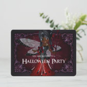 Little Devil Ladybug Fantasy Halloween Invite 4 Kaart (Staand voorkant)