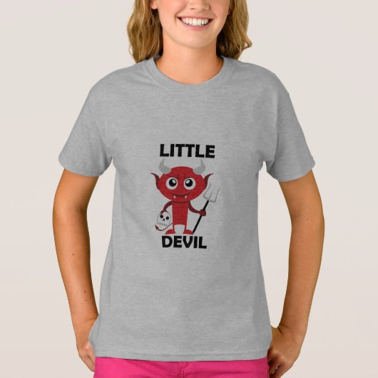 Little Devil - Meisjes Basic T-Shirt (Voorkant)