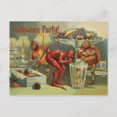 Little Devil op tafel, een Halloween Party Briefkaart (Voorkant)