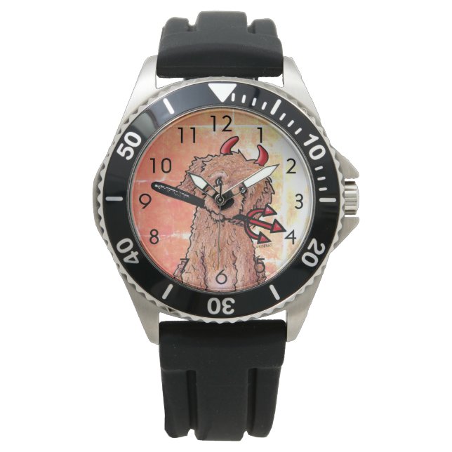 Little Devil Red DOODLEMOJI Horloge (Voorkant)