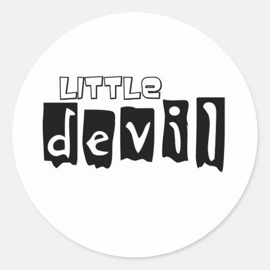 Little Devil Ronde Sticker (Voorkant)