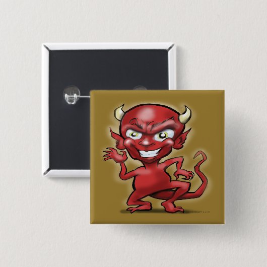 Little Devil Vierkante Button 5,1 Cm (Voorkant /achterkant)