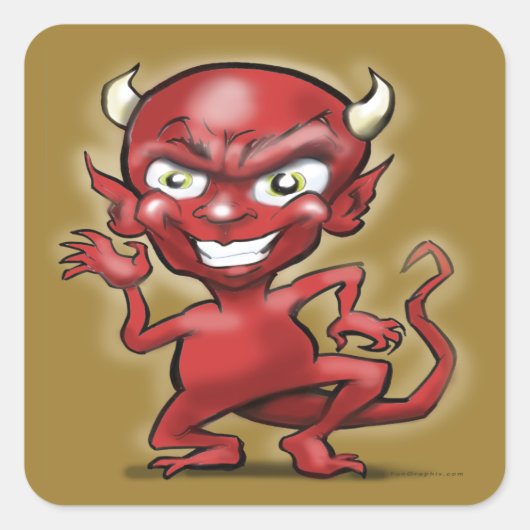 Little Devil Vierkante Sticker (Voorkant)