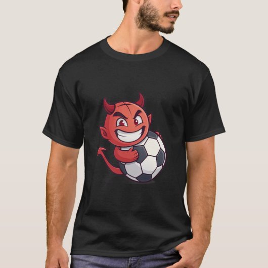 Little Devil with a soccer ball T-shirt (Voorkant)