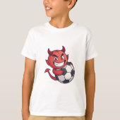 Little Devil with a soccer ball T-shirt (Voorkant)