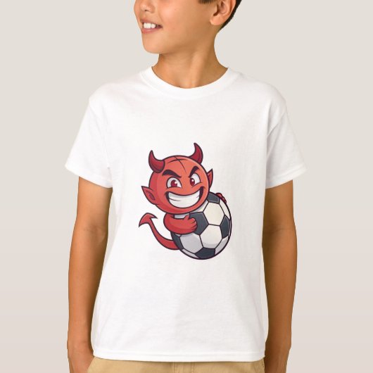 Little Devil with a soccer ball T-shirt (Voorkant)