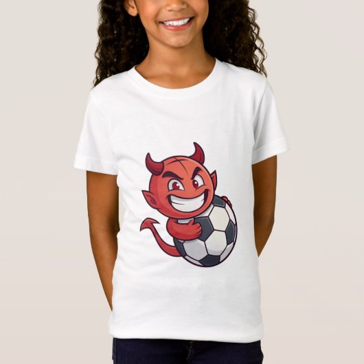 Little Devil with a soccer ball T-shirt (Voorkant)