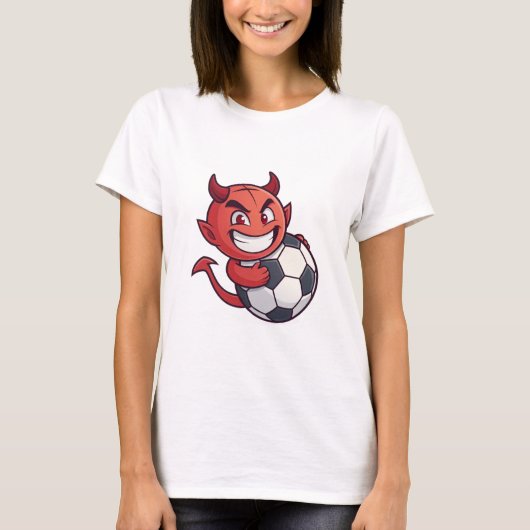 Little Devil with a soccer ball T-shirt (Voorkant)