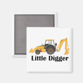 Little Digger - 2 Inch Square Magnet (Voorkant / Achterkant)