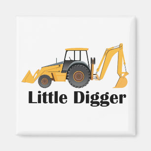 Little Digger - 2 Inch Square Magnet 