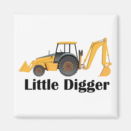 Little Digger - 2 Inch Square Magnet (Voorkant)