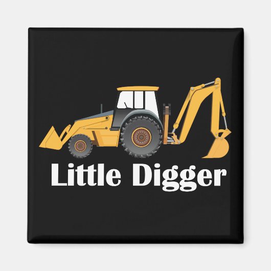 Little Digger - 2 Inch Square Magnet  (Voorkant)