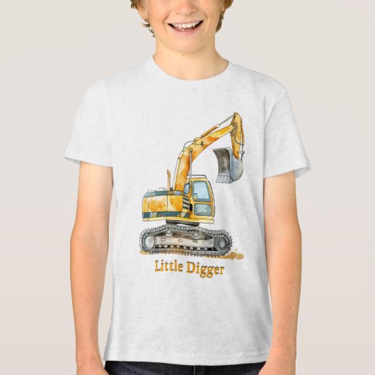 Little Digger-bouwmachine Tri-Blend Shirt (Voorkant)