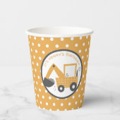 Little Digger Construction Verjaardag Papieren Bekers (Voorkant)