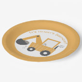 Little Digger Construction Verjaardag Papieren Bordje (Gekanteld)