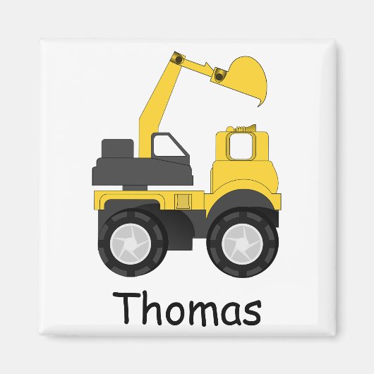 Little Digger Personalised Kid's Magneet (Voorkant)