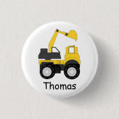 Little Digger Personalised Kid's Ronde Button 3,2 Cm (Voorkant)