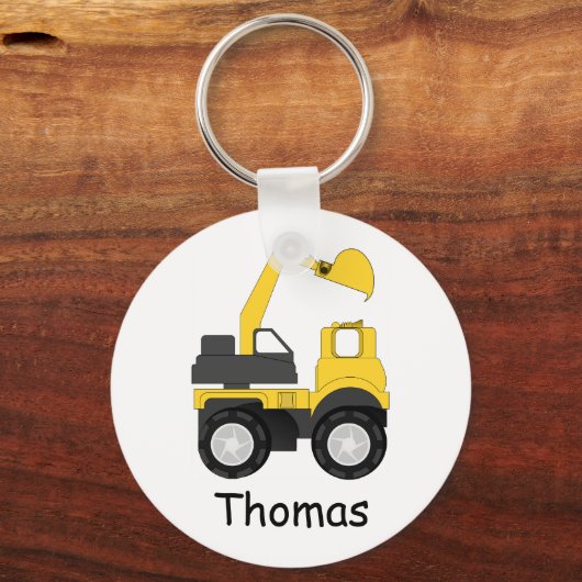 Little Digger Personalised Kid's Sleutelhanger (Voorkant)