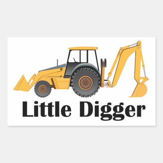 Little Digger - Rechthoek Stickers, glanzend Rechthoekige Sticker (Voorkant)