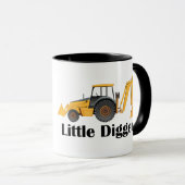 Little Digger - Zwart 11 oz Ringer Mok  (Voorkant rechts)