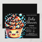 Little Digital Little Muffin Boy Baby shower Kaart (Voorkant / Achterkant)
