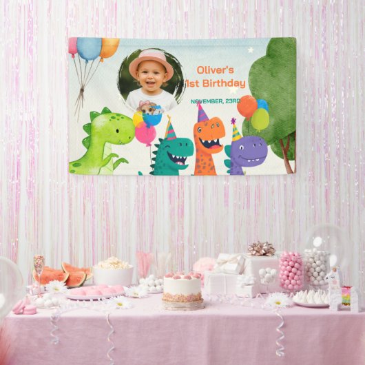 Little Dino 1e Verjaardagsbanner Spandoek (Feest)