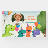 Little Dino 1e Verjaardagsbanner Spandoek (Horizontaal)