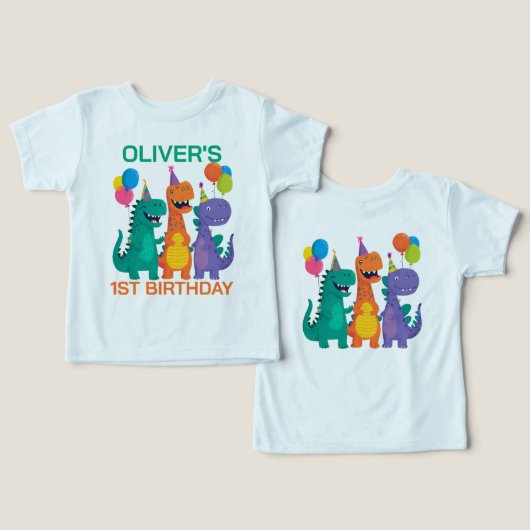 Little Dino 1st Birthday (Ontwerp Voorkant & Achterkant)