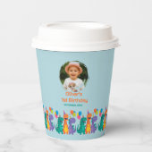 Little Dino 1st Birthday Paper cup Papieren Bekers (Voorkant)