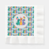 Little Dino 1st Birthday Paper Napkin Servet (Voorkant)