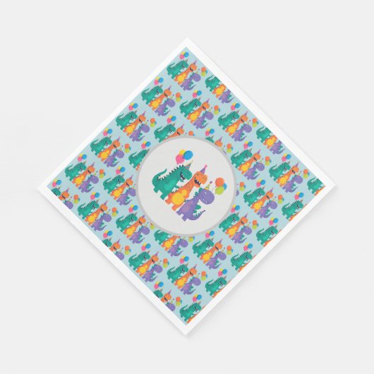 Little Dino 1st Birthday Paper Napkin Servet (Hoek)