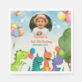 Little Dino 1st Birthday Paper Napkin Servet (Voorkant)