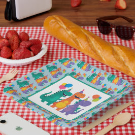 Little Dino 1st Birthday Paper Plate Papieren Bordje