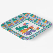Little Dino 1st Birthday Paper Plate Papieren Bordje (Gebogen)