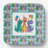 Little Dino 1st Birthday Paper Plate Papieren Bordje (Voorkant)
