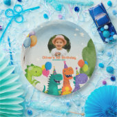 Little Dino 1st Birthday Paper Plate Papieren Bordje (Feest)