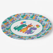 Little Dino 1st Birthday Paper Plate Papieren Bordje (Gekanteld)