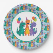 Little Dino 1st Birthday Paper Plate Papieren Bordje (Voorkant)