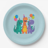 Little Dino 1st Birthday Paper Plate Papieren Bordje (Voorkant)