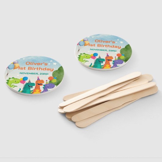 Little Dino 1st Birthday Set of Fans Handwaaier (Niet-gemonteerd)