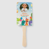 Little Dino 1st Birthday Set of Fans Handwaaier (Achterkant)