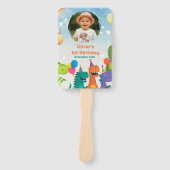 Little Dino 1st Birthday Set of Fans Handwaaier (Voorkant)