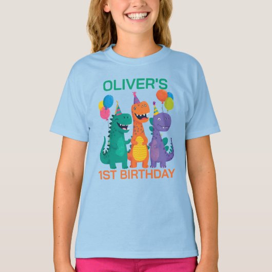 Little Dino 1st Birthday T-shirt (Voorkant)