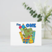 Little Dino 1st Birthday T shirten en geschenken Briefkaart (Staand voorkant)