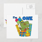 Little Dino 1st Birthday T shirten en geschenken Briefkaart (Voorkant / Achterkant)