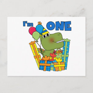 Little Dino 1st Birthday T shirten en geschenken Briefkaart