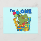 Little Dino 1st Birthday T shirten en geschenken Briefkaart (Voorkant)