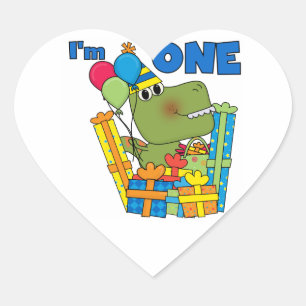 Little Dino 1st Birthday T shirten en geschenken Hart Sticker