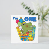 Little Dino 1st Birthday T shirten en geschenken Kaart (Staand voorkant)
